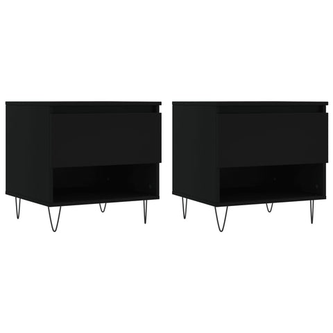 vidaXL Coffee Tables 2 pcs Black 50x46x50 cm Engineered Wood
