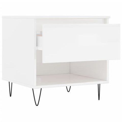 vidaXL Coffee Tables 2 pcs High Gloss White 50x46x50 cm Engineered Wood