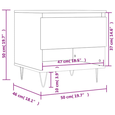 vidaXL Coffee Table Concrete Grey 50x46x50 cm Engineered Wood
