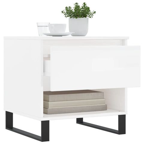 vidaXL Coffee Tables 2 pcs High Gloss White 50x46x50 cm Engineered Wood