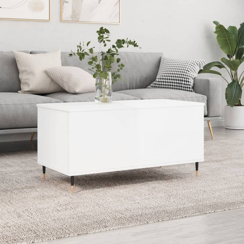 vidaXL Coffee Table High Gloss White 90x44.5x45 cm Engineered Wood