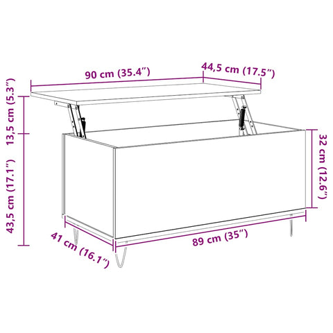 vidaXL Coffee Table Concrete Grey 90x44.5x45 cm Engineered Wood