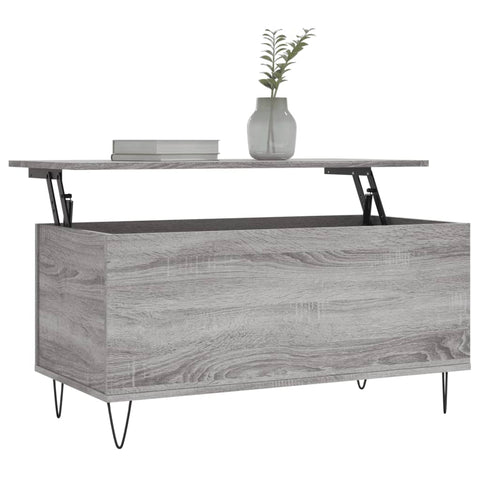 vidaXL Coffee Table Grey Sonoma 90x44.5x45 cm Engineered Wood