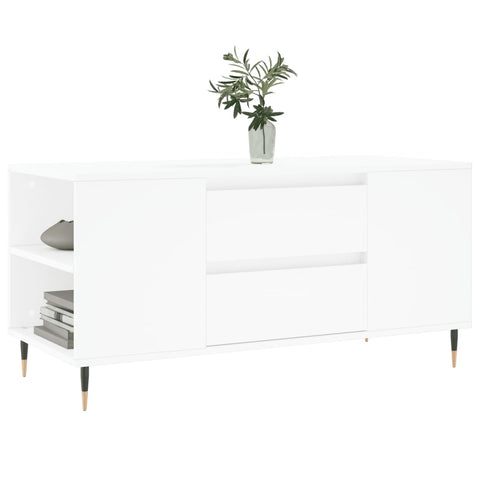 vidaXL Coffee Table White 102x44.5x50 cm Engineered Wood