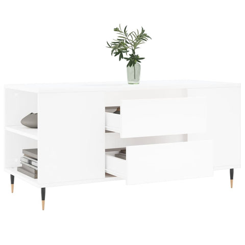 vidaXL Coffee Table White 102x44.5x50 cm Engineered Wood