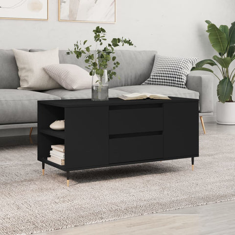 vidaXL Coffee Table Black 102x44.5x50 cm Engineered Wood