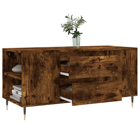 vidaXL Coffee Table Smoked Oak 102x44.5x50 cm Engineered Wood