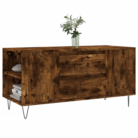 vidaXL Coffee Table Smoked Oak 102x44.5x50 cm Engineered Wood
