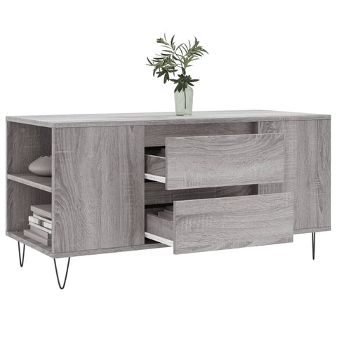 vidaXL Coffee Table Grey Sonoma 102x44.5x50 cm Engineered Wood