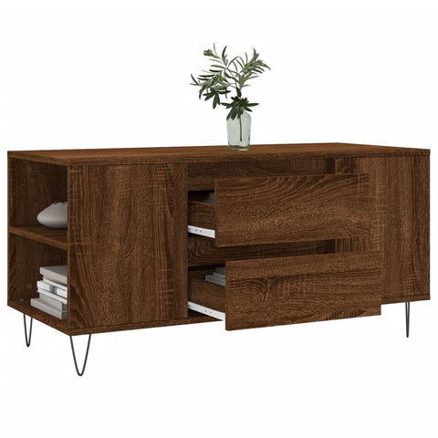 vidaXL Coffee Table Brown Oak 102x44.5x50 cm Engineered Wood
