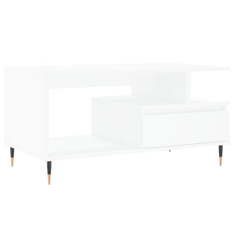 vidaXL Coffee Table White 90x49x45 cm Engineered Wood