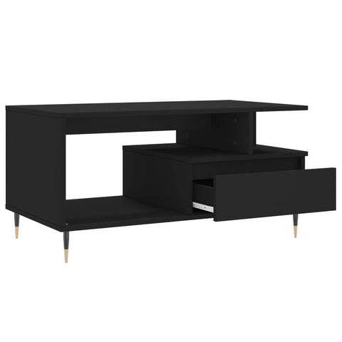 vidaXL Coffee Table Black 90x49x45 cm Engineered Wood