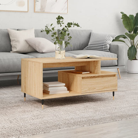 vidaXL Coffee Table Sonoma Oak 90x49x45 cm Engineered Wood