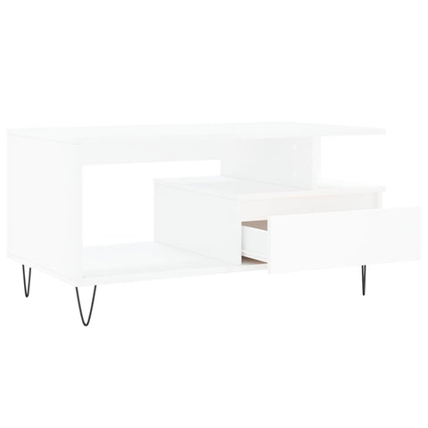 vidaXL Coffee Table White 90x49x45 cm Engineered Wood