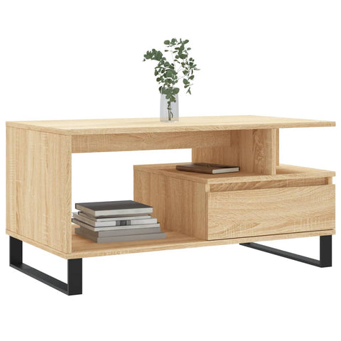 vidaXL Coffee Table Sonoma Oak 90x49x45 cm Engineered Wood