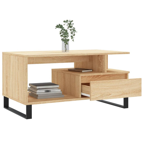 vidaXL Coffee Table Sonoma Oak 90x49x45 cm Engineered Wood