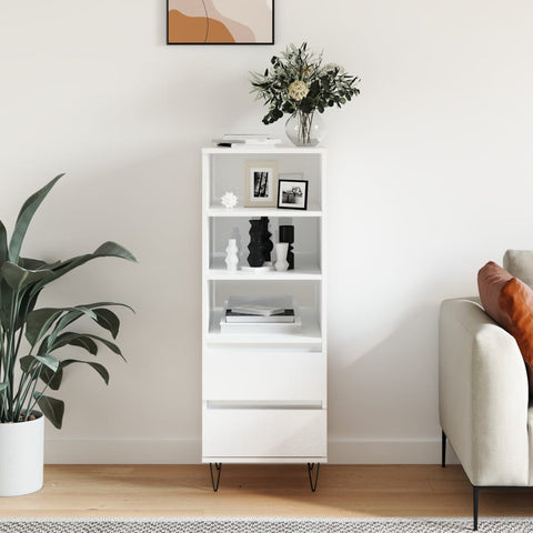 vidaXL Highboard High Gloss White 40x36x110 cm Engineered Wood