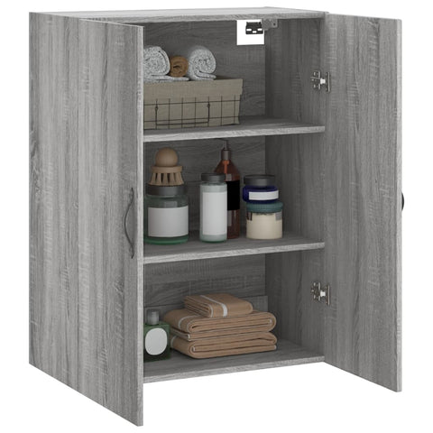 vidaXL Wall Mounted Cabinet Grey Sonoma 69.5x34x90 cm Engineered Wood