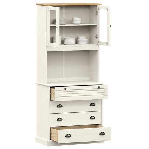 vidaXL Highboard VIGO White 80x40x176 cm Solid Wood Pine
