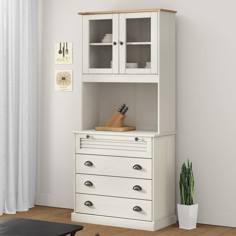 vidaXL Highboard VIGO White 80x40x176 cm Solid Wood Pine