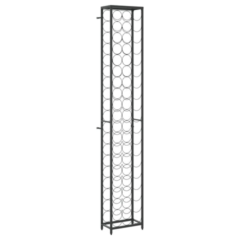 vidaXL Wine Rack for 57 Bottles Black 34x18x200 cm Wrought Iron
