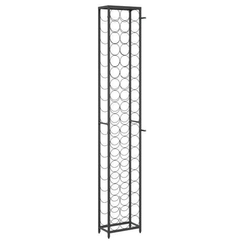 vidaXL Wine Rack for 57 Bottles Black 34x18x200 cm Wrought Iron