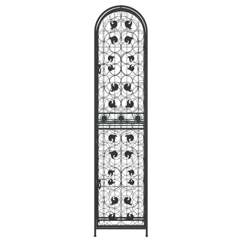 vidaXL Wine Rack for 73 Bottles Black 45x36x200 cm Wrought Iron
