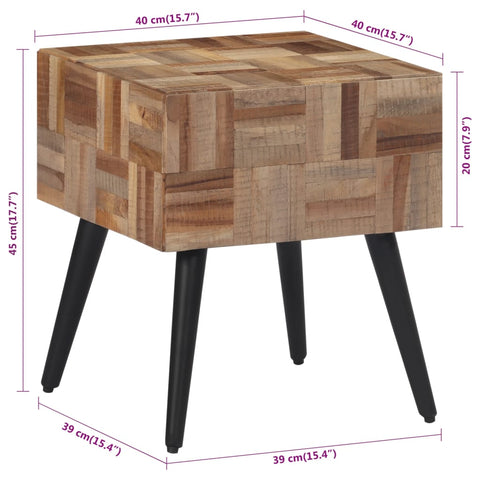 vidaXL Side Table 40x40x45 cm Solid Reclaimed Teak