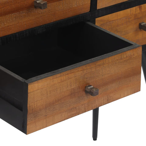 vidaXL Console Table with Drawers 116x30x76 cm Solid Reclaimed Teak