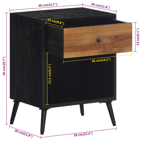 vidaXL Bedside Cabinet 40x30x50 cm Solid Wood Teak