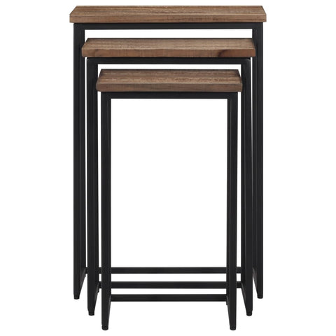 vidaXL Nesting Coffee Tables 3 pcs Solid Wood Teak