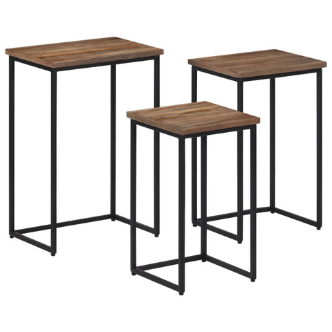vidaXL Nesting Coffee Tables 3 pcs Solid Wood Teak