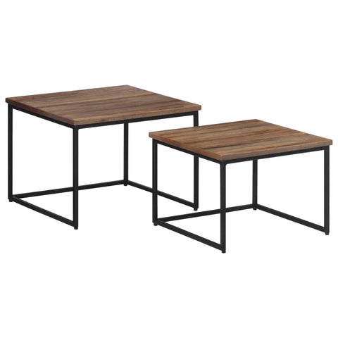 vidaXL Nesting Coffee Tables 2 pcs Solid Wood Teak