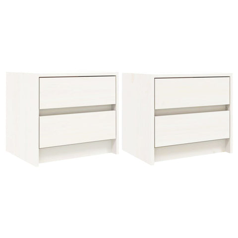 vidaXL Bedside Cabinets 2 pcs White 40x31x35.5 cm Solid Wood Pine