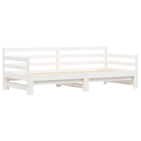 vidaXL Daybed with Trundle without Mattress White 90x200 cm Solid Wood
