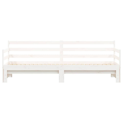 vidaXL Daybed with Trundle without Mattress White 90x200 cm Solid Wood