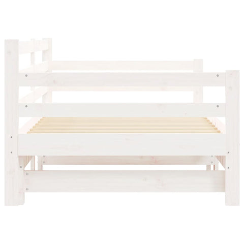 vidaXL Daybed with Trundle without Mattress White 90x200 cm Solid Wood