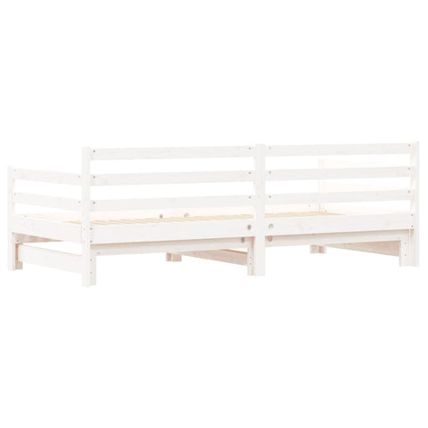 vidaXL Daybed with Trundle without Mattress White 90x200 cm Solid Wood