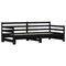 vidaXL Daybed with Trundle without Mattress Black 90x200 cm Solid Wood