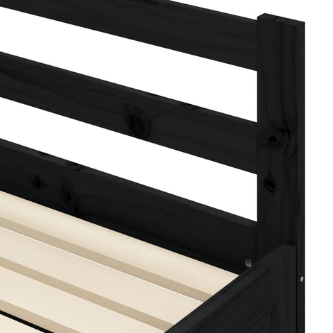 vidaXL Daybed with Trundle without Mattress Black 80x200 cm Solid Wood