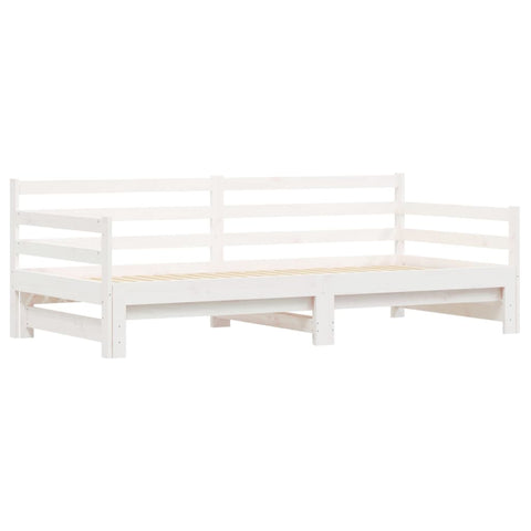 vidaXL Daybed with Trundle without Mattress White 90x190 cm Single Solid Wood