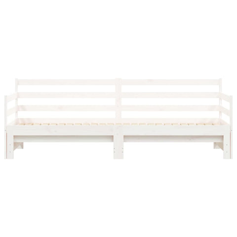vidaXL Daybed with Trundle without Mattress White 90x190 cm Single Solid Wood