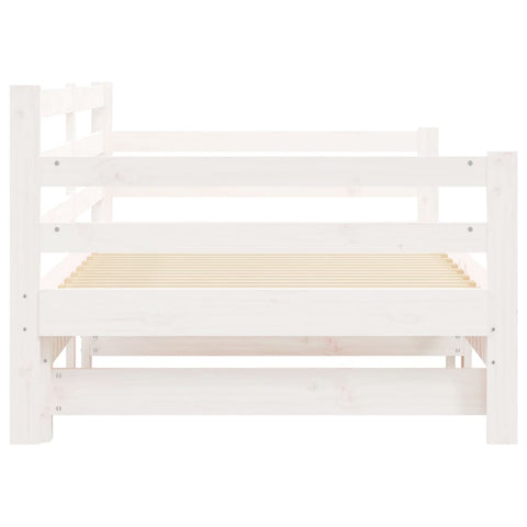vidaXL Daybed with Trundle without Mattress White 90x190 cm Single Solid Wood