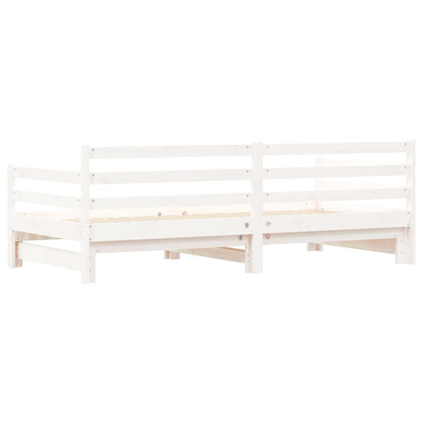 vidaXL Daybed with Trundle without Mattress White 90x190 cm Single Solid Wood