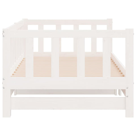 vidaXL Day Bed with Trundle without Mattress White 90x200 cm Solid Wood
