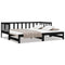 vidaXL Day Bed with Trundle without Mattress Black 90x200 cm Solid Wood