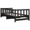 vidaXL Day Bed with Trundle without Mattress Black 90x200 cm Solid Wood