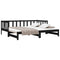 vidaXL Day Bed with Trundle without Mattress Black 90x200 cm Solid Wood
