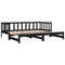 vidaXL Day Bed with Trundle without Mattress Black 90x200 cm Solid Wood