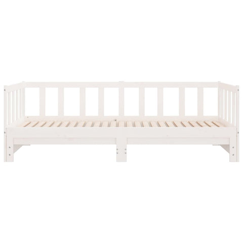 vidaXL Day Bed with Trundle without Mattress White 80x200 cm Solid Wood